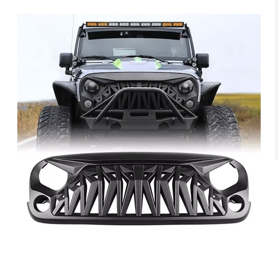 JK Mustang Grill Matte Black