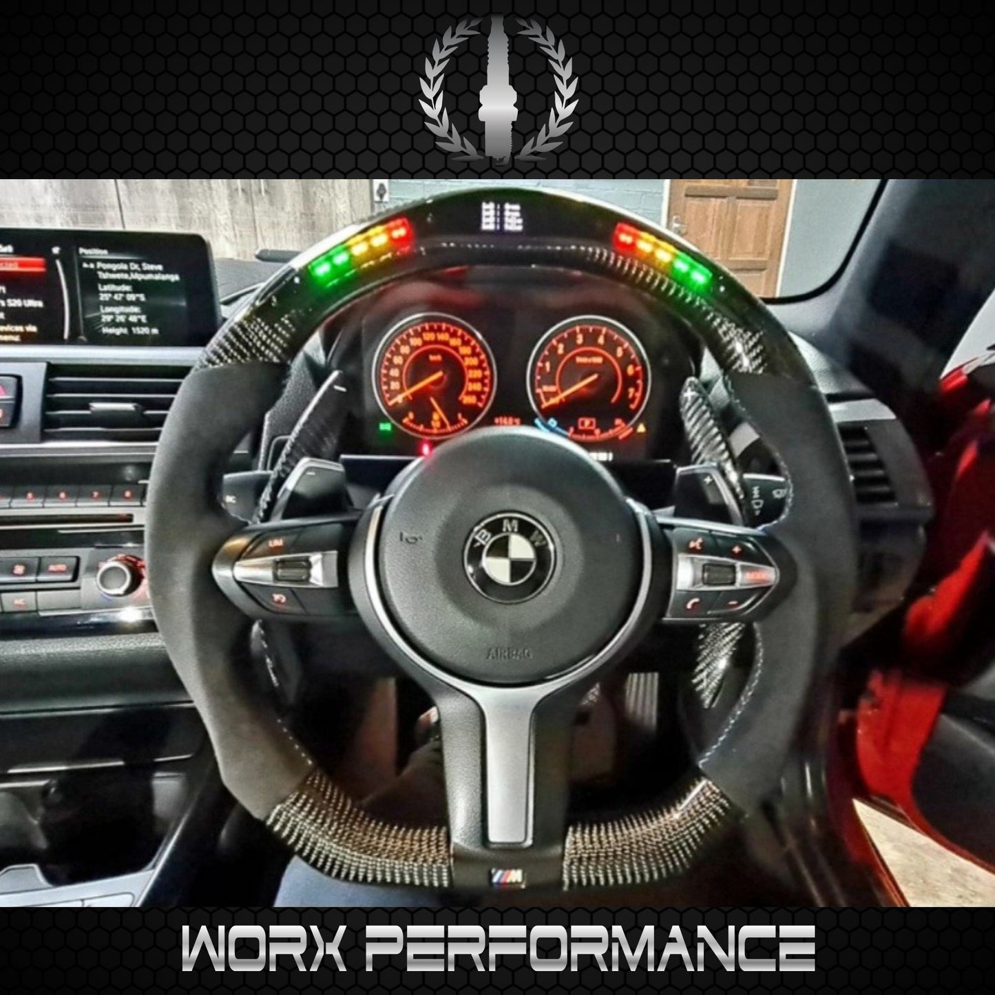 BMW F-Series OHC Carbon Fiber Steering Wheel With LED Display (F20/F22/F30/F32/F87/F80/F82)