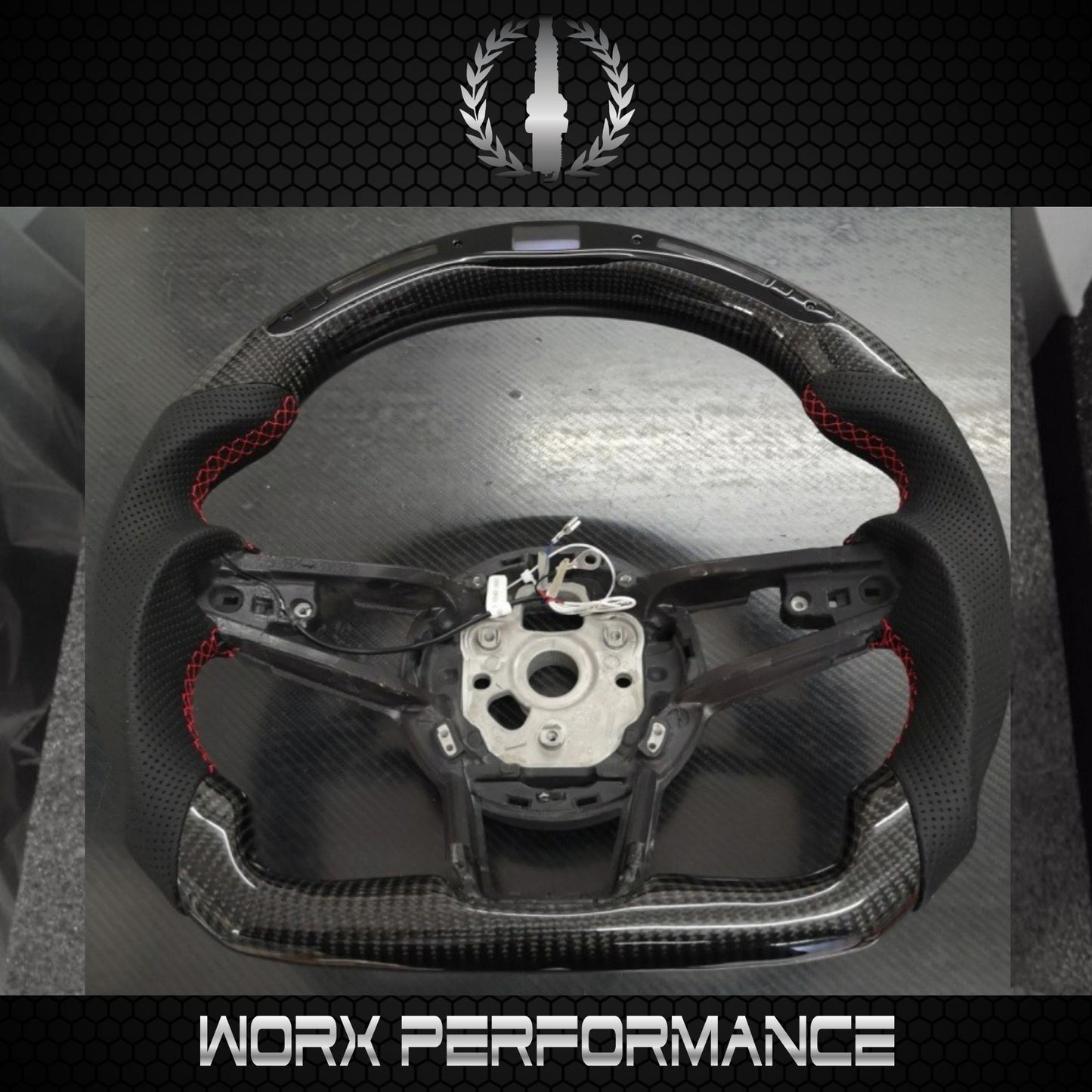 Audi R8 TT TTS 16-20 OHC LED Carbon Fiber Steering Wheel Without Paddle Shift