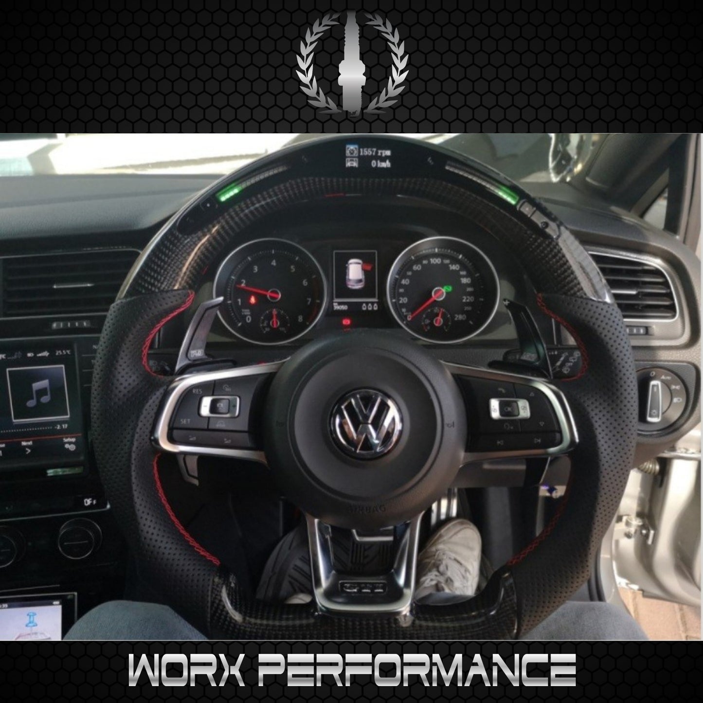 VW Golf 7 OHC LED Carbon Fiber Steering Wheel