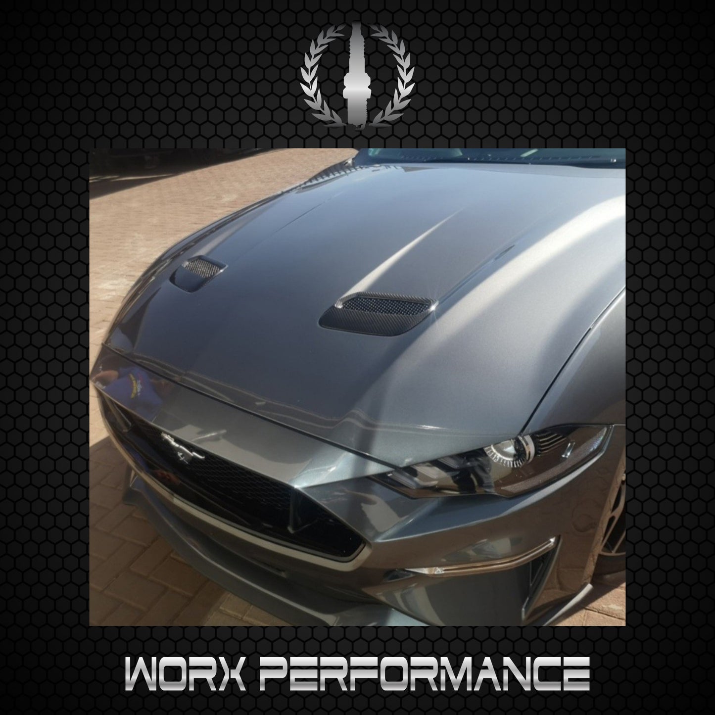 Ford Mustang Dry Carbon Fiber Bonnet Vent Cover