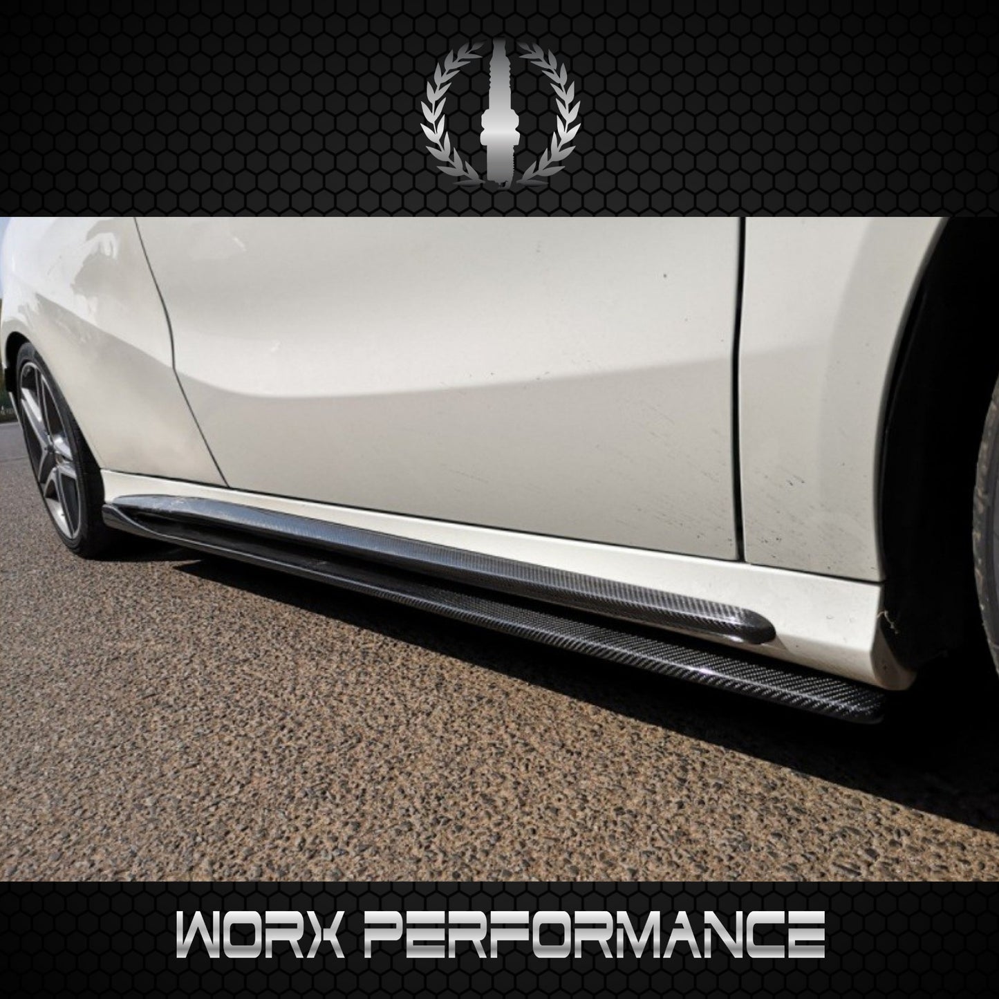 Mercedes Benz W176 W117 Revo-Style Carbon Fiber Side Skirts