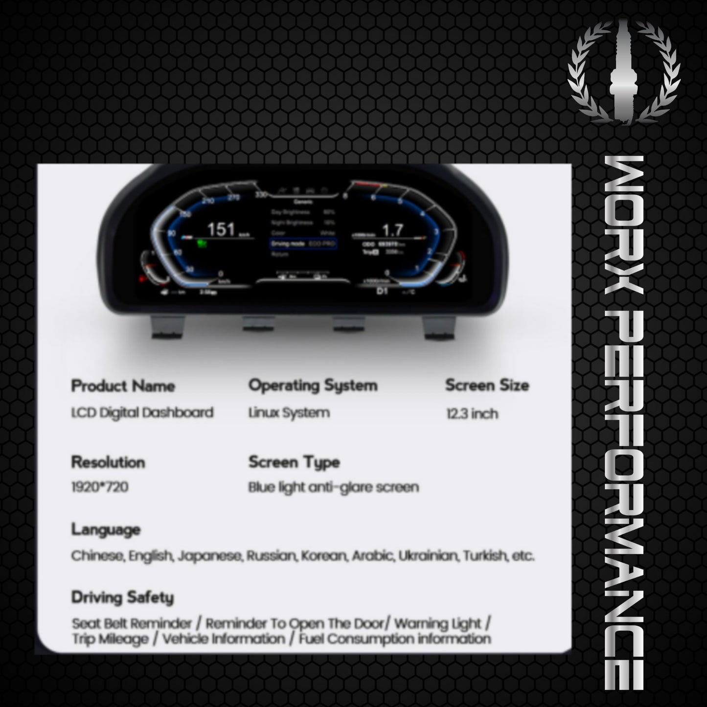 BMW Digital Instrument Cluster (5/6/7 series X3/X4/X5/X6) Heads up display variant