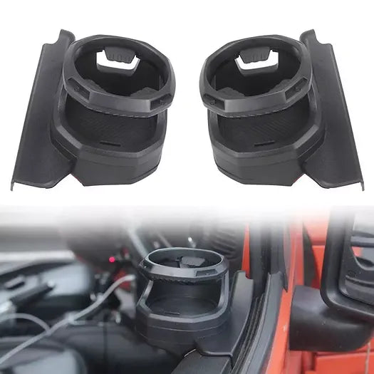 JK Window Cup Holder Left + Right (Carbon Fibre Texture)