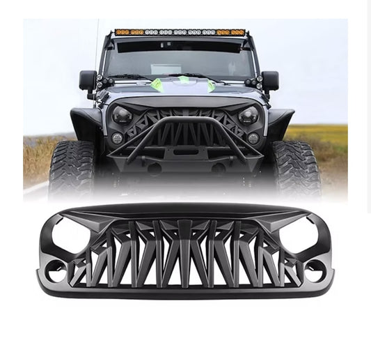 JK Mustang Grill Matte Black