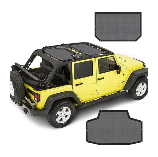 JK 4Dr Roof Top Sunshade Net (Front + Rear)