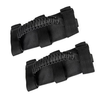 Roll bar nylon strap grab handle (BLACK)- pair