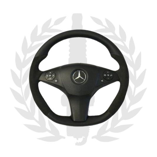 Mercedes Benz W204 AMG Steering Wheel Suede Alcantara DIY Kit - Black