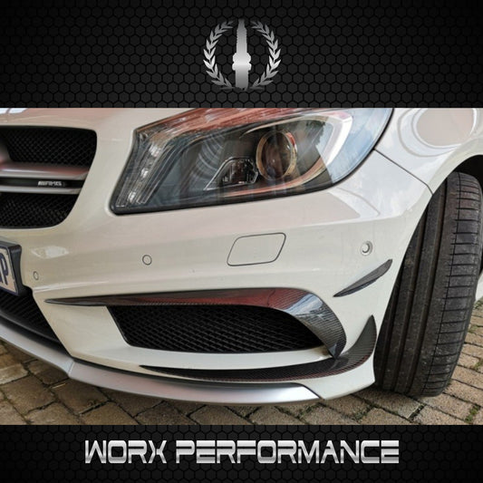 Mercedes Benz W176 6pcs Carbon Fiber Front Bumper Canards
