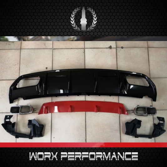 Mercedes Benz W176 A45 Rear Diffuser W/Tailpipe (Red)