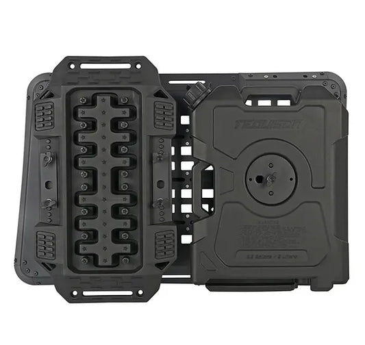 JL Rear Window Armor w/ Recovery Borard & Jerrycan