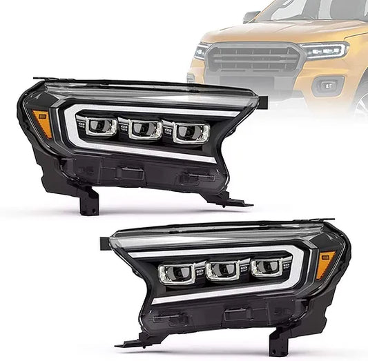 VLAND Ford Ranger Triple LED Projectors Headlights 2015-on